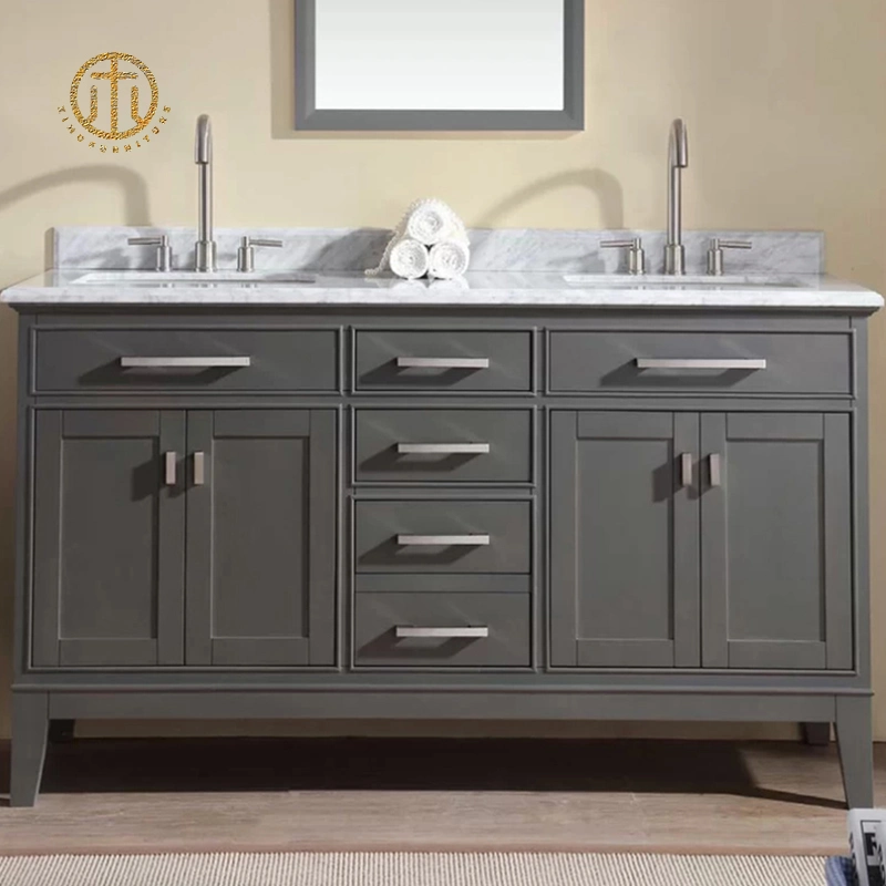 Super Large Capacity Multi-Layer Retro Style Home Bathroom Cabinet