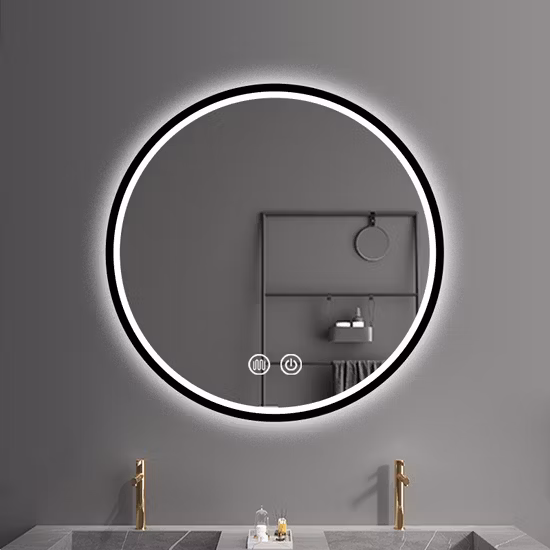 욕실 안개 방지 타원형 LED 샤워 거울 지능형 현대 벽 센서 터치 스마트 거울 침실