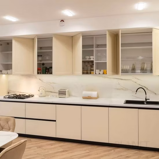 PA 고광택 합판판으로 제작한 맞춤형 전문 주방 캐비닛