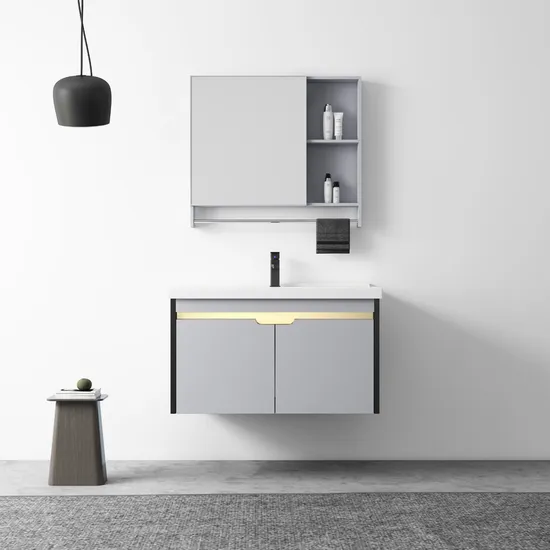 욕실 세면대가 포함된 벽걸이형 욕실 캐비닛